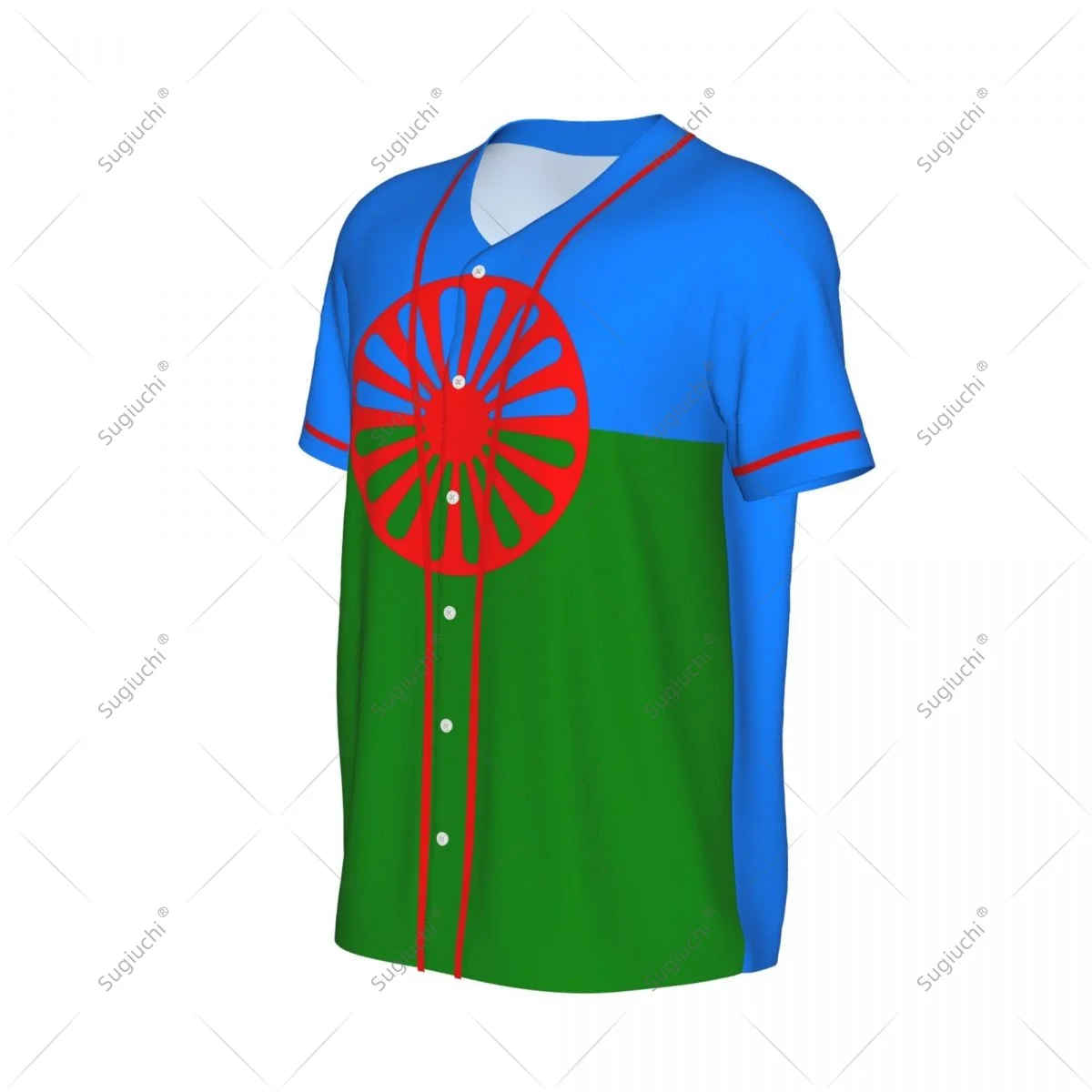 3D Printed Rom Gypsy Flag Of The Romani Men Baseball Jerseys Mesh Sports T-shirt Tees Name Nunber