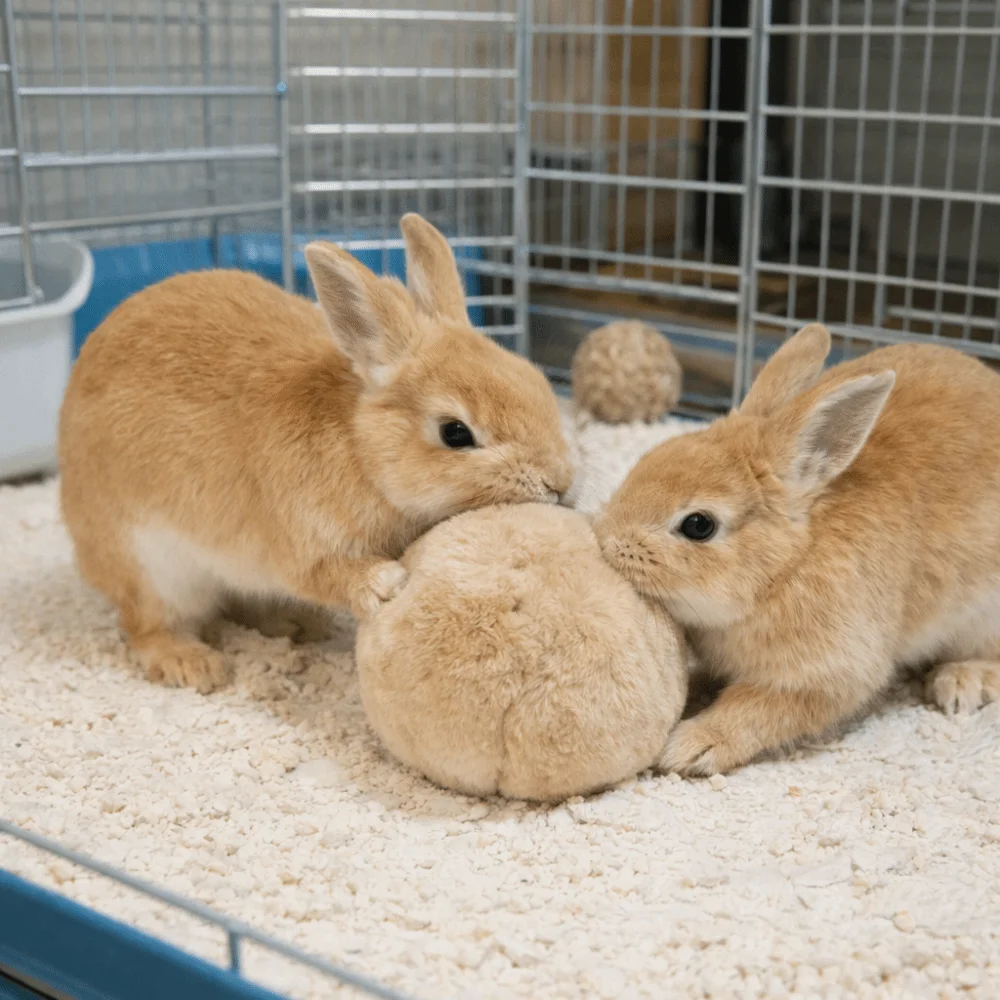 Bissfester Kaninchen-Beruhigungsball, simulierter Kaninchen-Po, Plüsch-Kaninchen-Beruhigungsball, weicher, bequemer Kaninchen-Entlastungsball – Detail 11