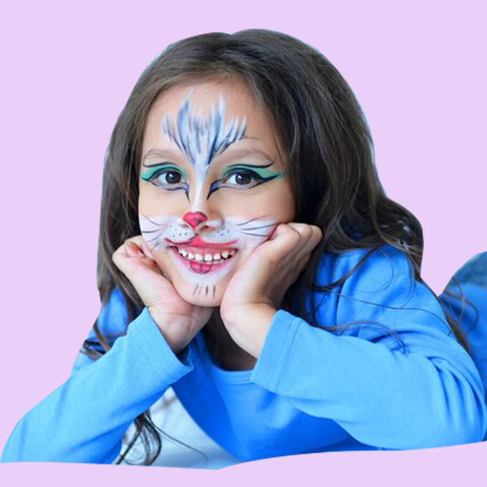 Professional Face Paint Set For Kids Adults Facial Paint Set One Stroke Split Cake Palette Body Paint Hypoallergenicity 6