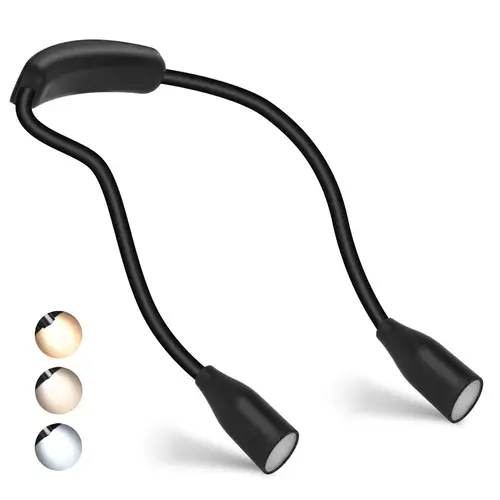 Rechargeable LED Neck Reading Lights Neck Light for Reading Lamp 3 Colors 9 Brightness Flexible Arm Neck Light Read Book Light - Image 8