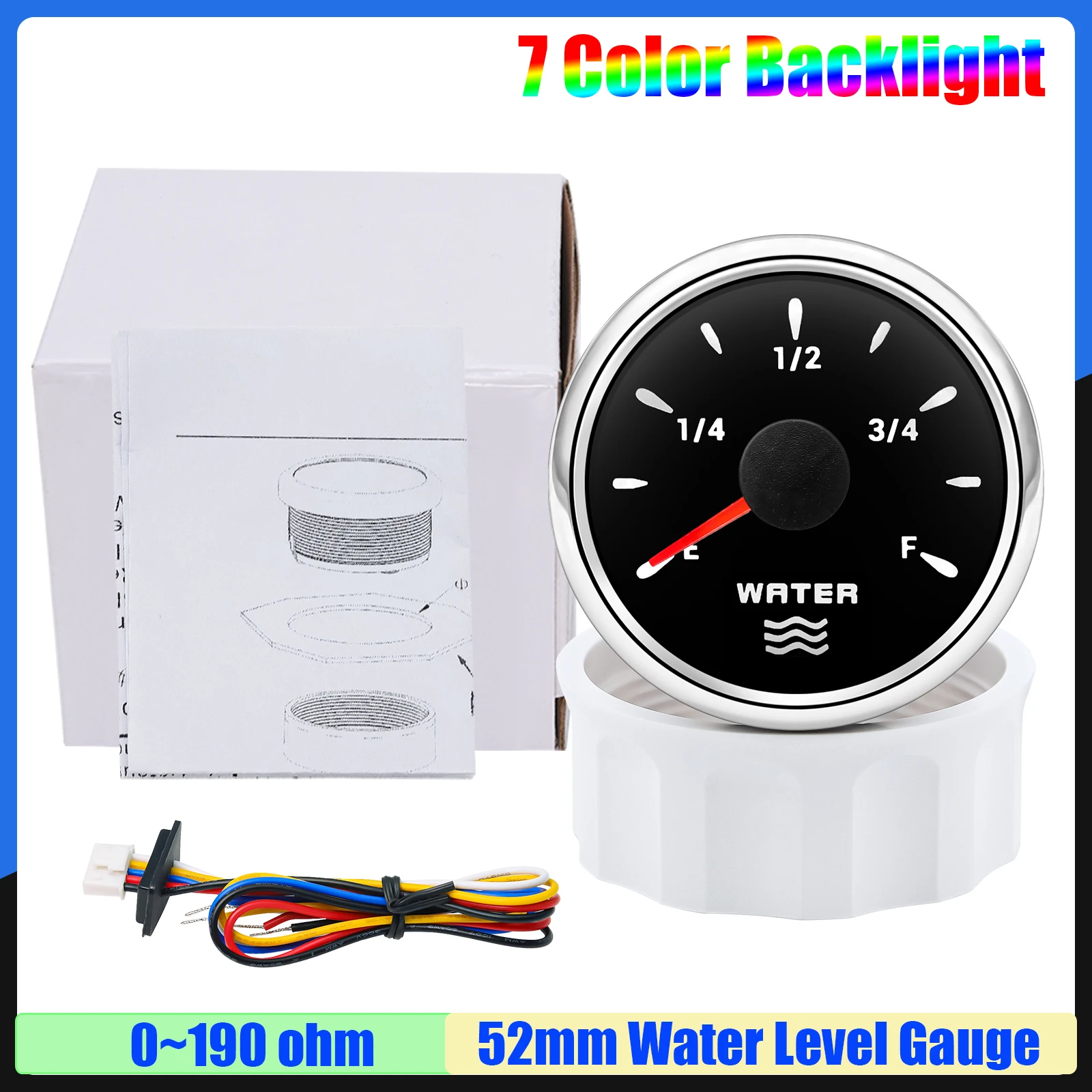 ตัวเลือกสินค้า เซ็นเซอร์วัดระดับน้ำ LED 7 สี สำหรับรถยนต์และเรือ