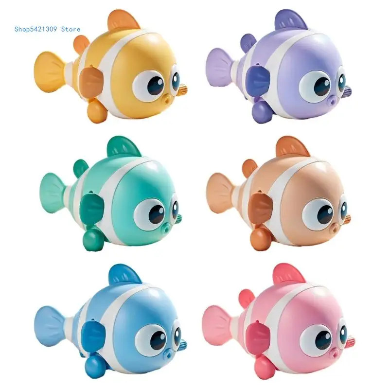 85WA Crawling Toy For Babies Wind Up Crawling Baby Toy Fish Wind Up Toy Tail Wagging Fish Developmental Learning Tummy Time
