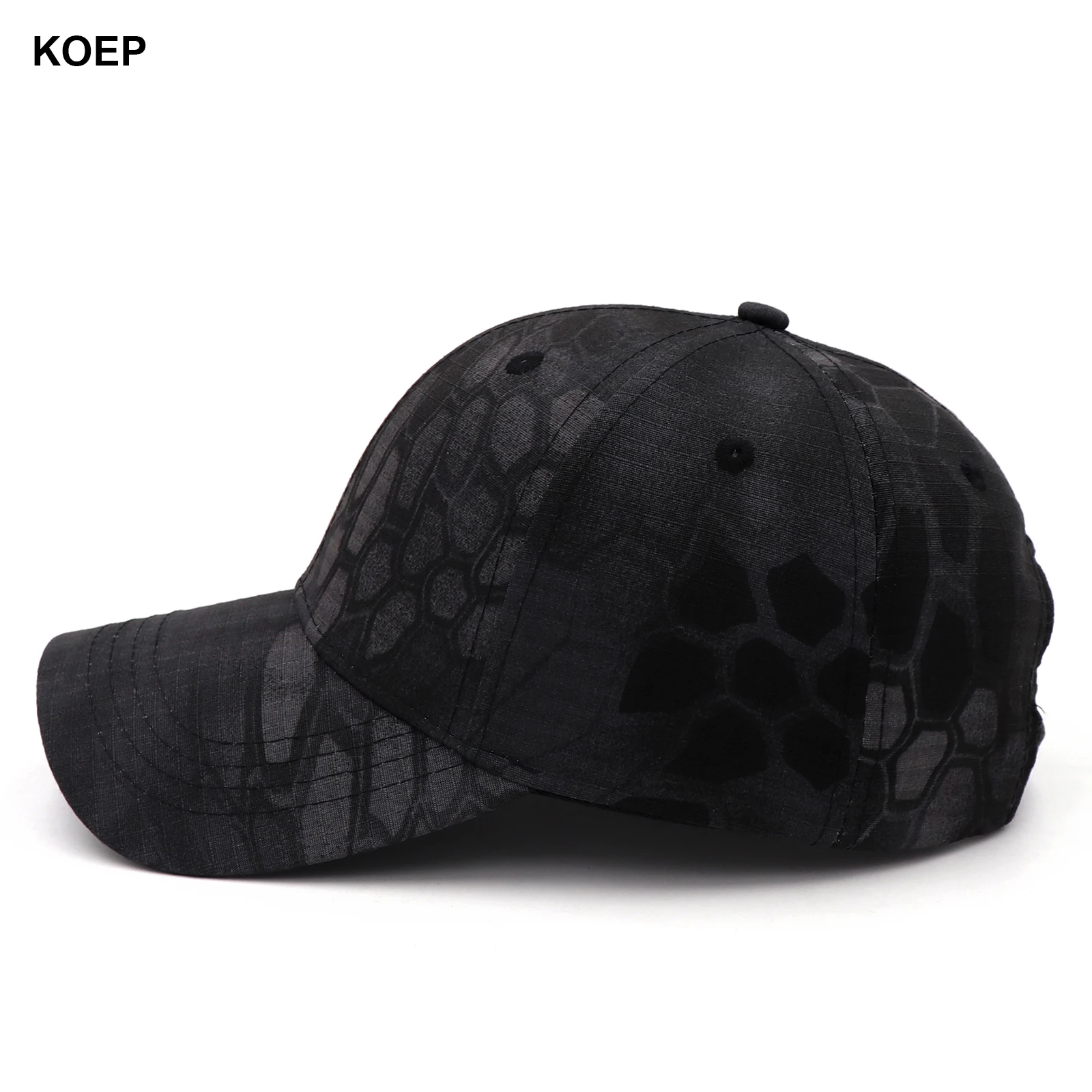 Baseball Caps Baseball Cap Outdoor Fishing Jungle Black Python Camouflage Cotton Dad Snapback Biomimetic Camo Hats KOEP KBKP2