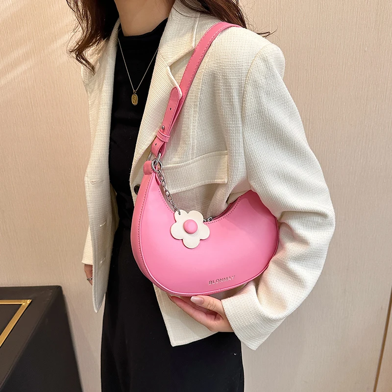 2023 KURT G Half Moon Bag Lady Shoulder Bag Women Cross-Body Bags With Long  Straps And Coin Purse PU Summer Fashion Embroidered - AliExpress