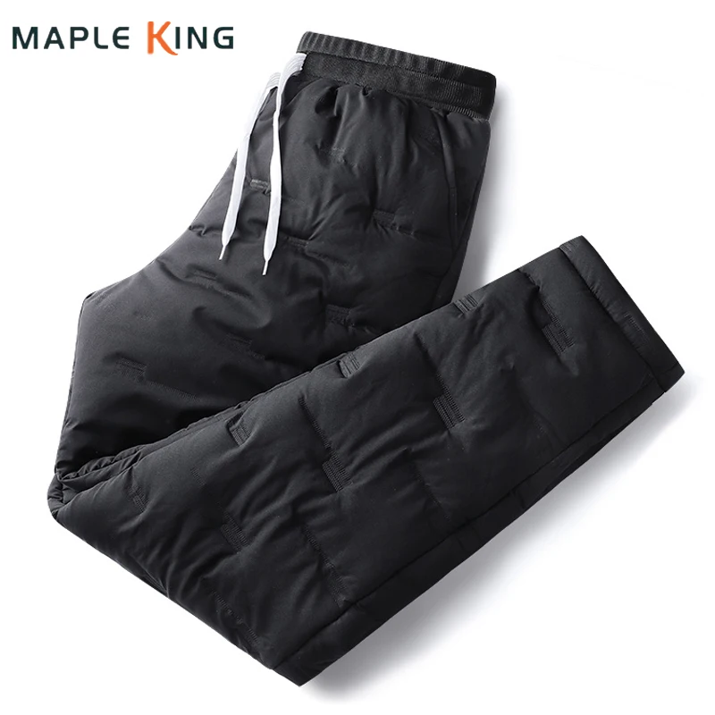 

Winter Men Cotton Padded Thicken Keep Warm Down Pants 5XL Pantalones Hombre Windproof Joggers Trousers Mens Oversize Sweatpants