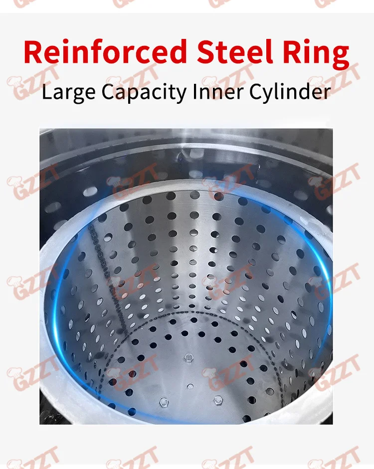 GZZT Vegetable Dehydrator Commercial Large Capacity 304 Stainless Steel Oil Throwing Machine Water Throwing Machine Dryer 3