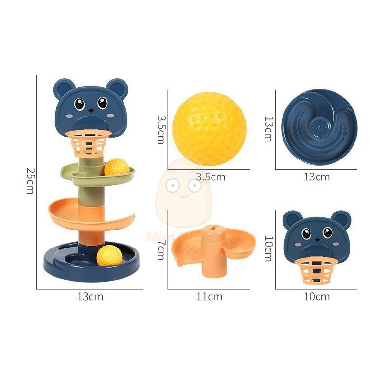 Baby Toys Rolling Ball Pile Tower Finger Skill Training Rotating Stacking Track Early Educational Toy Infant 13 24 Months