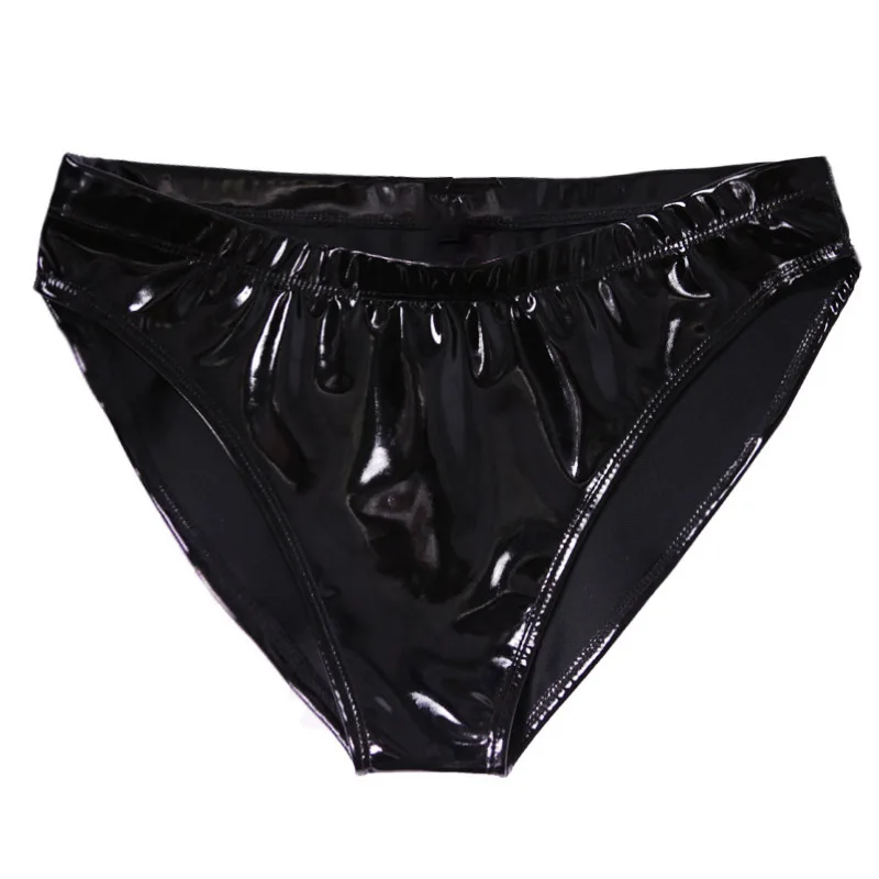 Women Lady Sexy Shorts Glossy High Waist Underwear Faux Leather Stylish