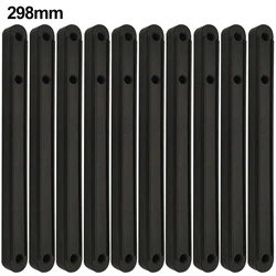 Set of 10 Plastic Drawer Slides - Durable Replacement Wardrobe Guide Rails for Furniture Hardware (Multiple Sizes Available) (Black - 298mm)