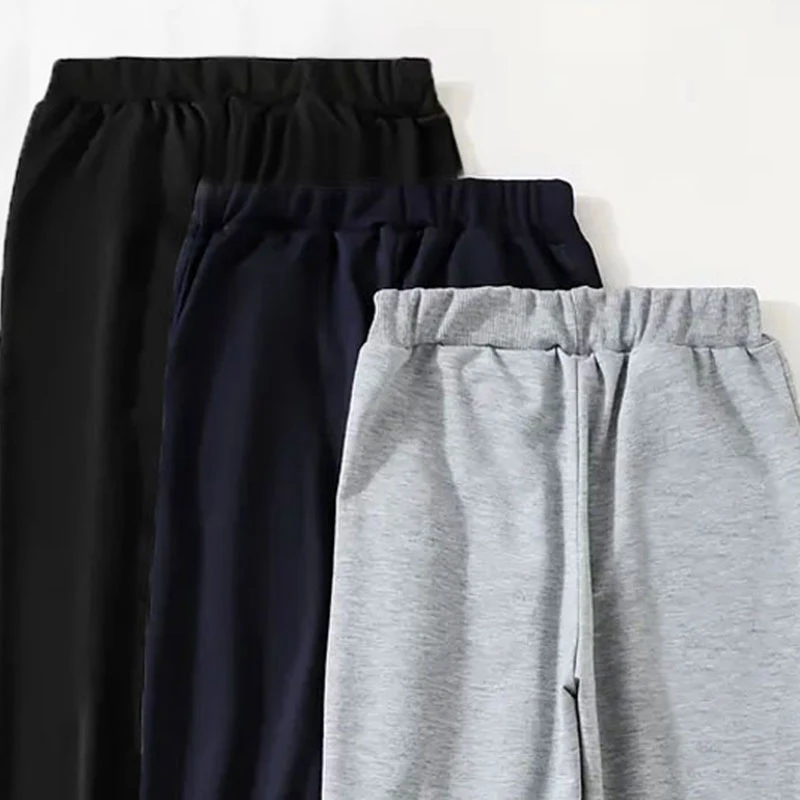 1 pair of boy pants Autumn Winter Haren pants Gray black navy blue plain everything pretty boy sweatpants Children's Stude