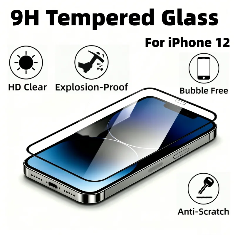 Захисне скло Black Edge Full Coverage HD Clear Tempered Glass для екрану iPhone 12