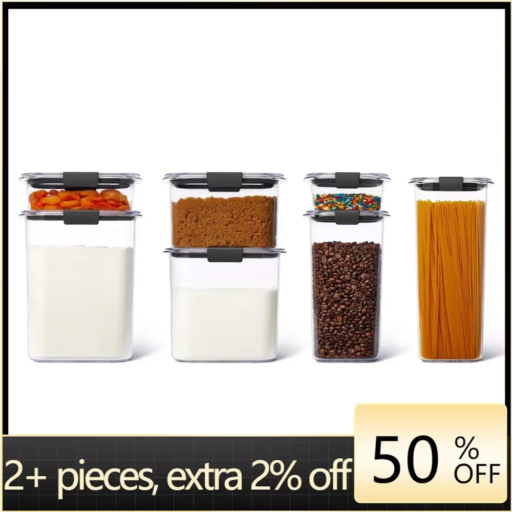

Set of 7 Pantry Storage Containers Kitchen Storage & Organization Airtight Lids Freight Free Freight Free Box