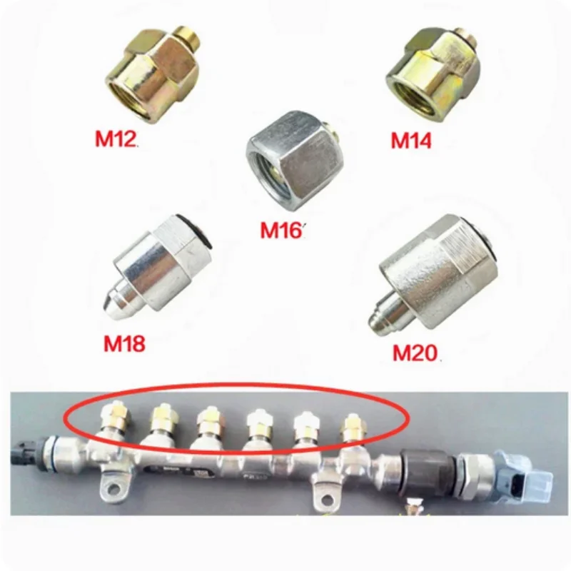 5 Stück Common-Rail-Rohrs topfen Common-Rail-Injektor kappe Common-Rail-Injektor rohr Block-Off-Werkzeug dichtung stopfen m12 m14 m16 m18 m20