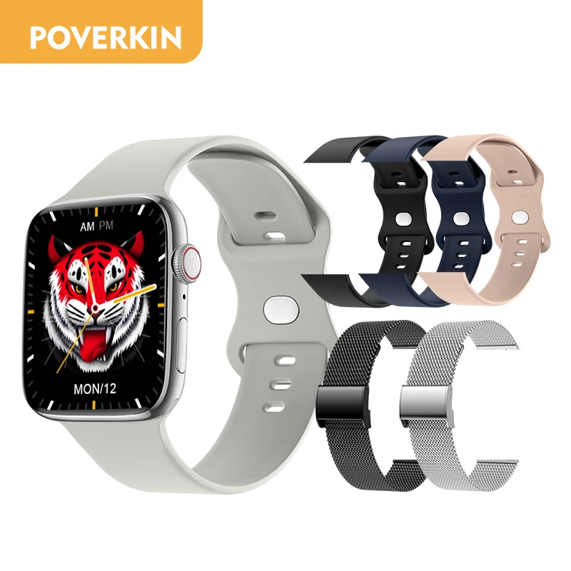 POVERKIN 2022 NEW Smart Watch Men Women Bluetooth Call Smartwatch NFC Door Access Control Fitness Tracker For Apple&Android 
