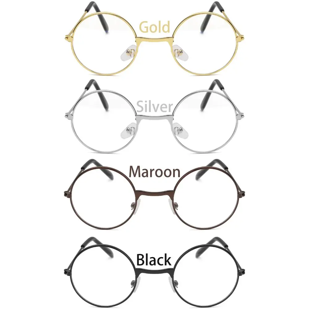 Kids Retro Round Glasses Metal PC Frame