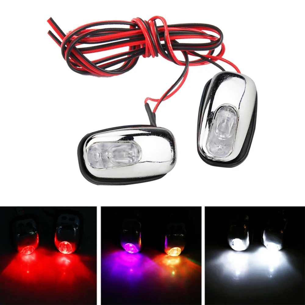 

2 Pcs Car Wiper Washer Eyes Spout Windshield Water Jet Spray Nozzle Led Light