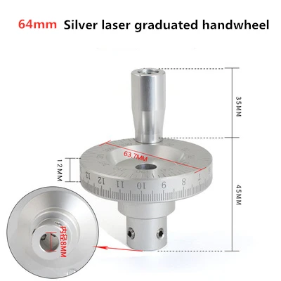 Machine Tool Metal Laser Scale Handwheel Special Manual Sliding Table Tools Graduated And Angled Handle Rocker 6/8/10/12mm cnc handwheel