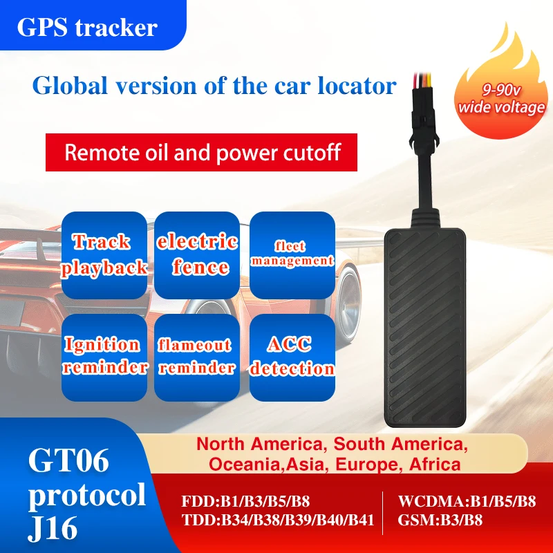 J16 Builtin Battery GSM GPS tracker 4G device for Car Motorcycle Vehicle Remote Control Free Web APP GPS Tracker GSM GPRS Tracki