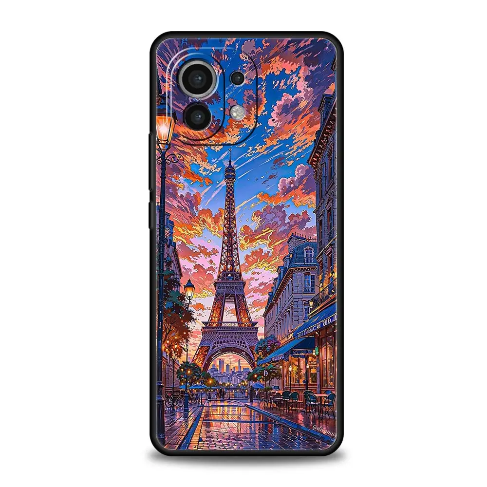Elegant Red Umbrella Eiffel Tower Soft Phone Case