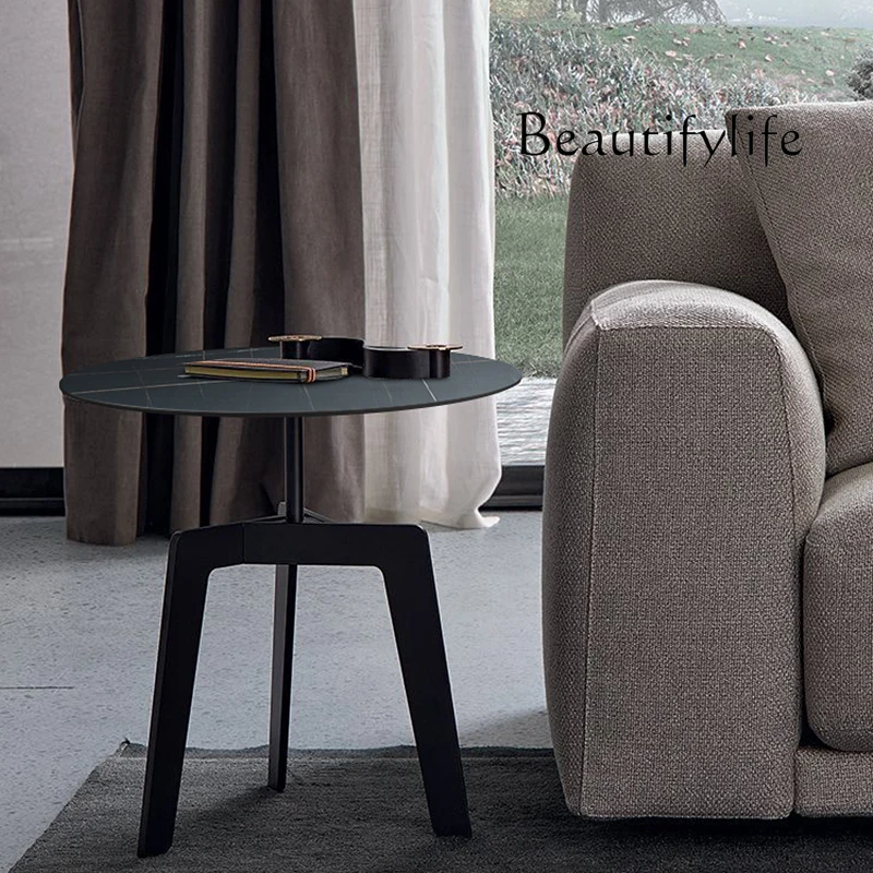 

American Stone Plate Side Table Living Room Simple Balcony Small round Table