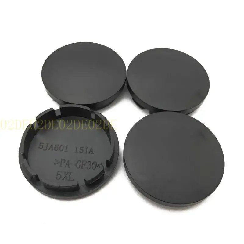 4-Piece Black/Silver Car Wheel Center Caps - Universal Fit