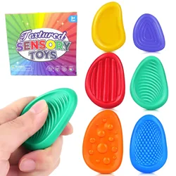 Enhanced Sensory Stress Relief Stones for Kids and Adults - Calming Fidget Gift Set (C - 6PCS Boxes)