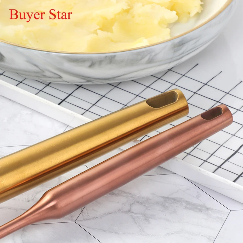 Stainless Steel Masher Pressed Potato Masher Crusher kitchen gadgets metal Rice Pusher Puree Maker cooking tools