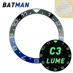 Ceramic Bezel Insert Set - Dual - Time 12 - Hour Design with Super Luminous Markings (C3)