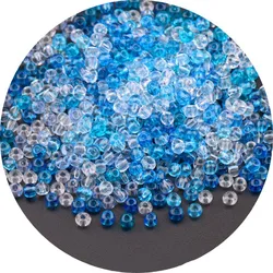 Vibrant Oling Transparent Glass Seed Beads for DIY Jewelry and Accessories (Blue Series 6)