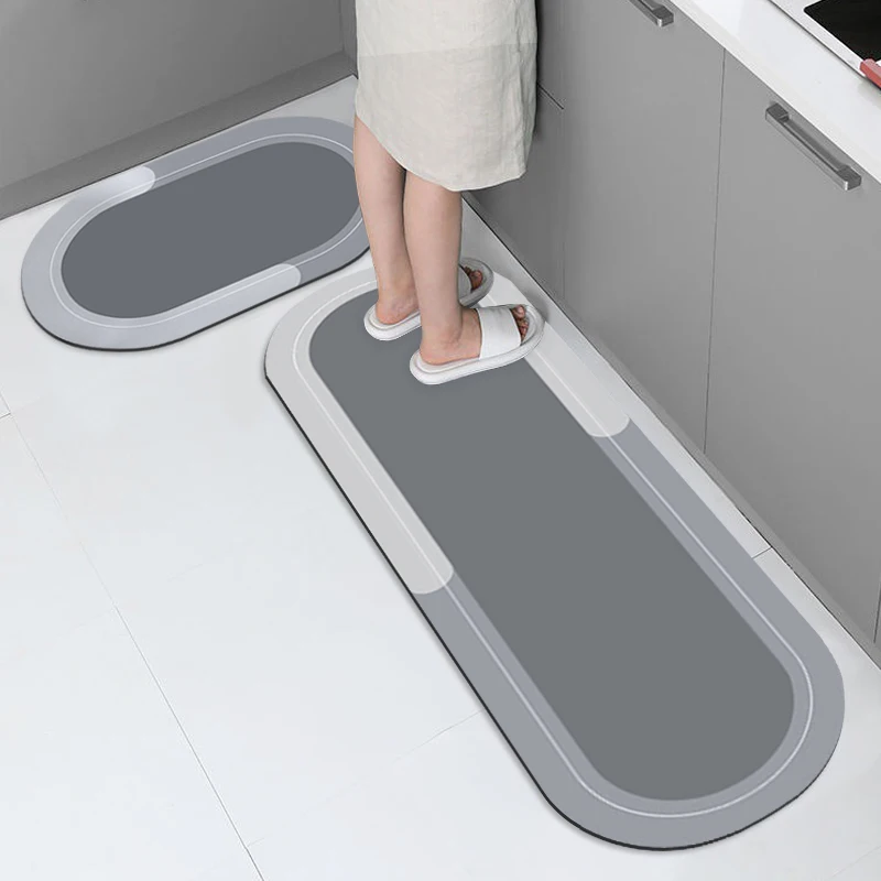 Kitchen Floor Mat Water Absorption Bathroom Doormat Long Strip Carpet