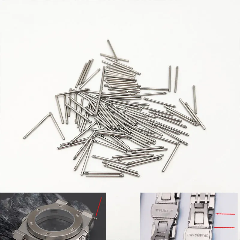 10Pcs Diameter 1.1mm Stainless Steel Watch Band Link Pins Strap Spring