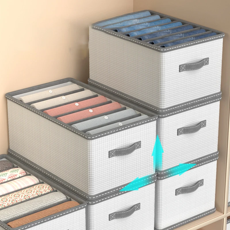 Clothes Organizer Trousers Clothes Jeans Storage Box Wardrobe Clothes Organizer Underwear Bra Socks Artifact Compartment Box 2