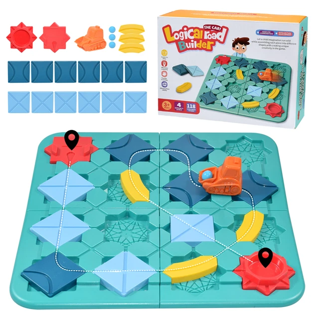 Montessori Brinquedos Educativos para Crianças, Jogos de Tabuleiro, Estrada  Lógica Inteligente, Puzzle de Construção, Jogo de Lógica - AliExpress