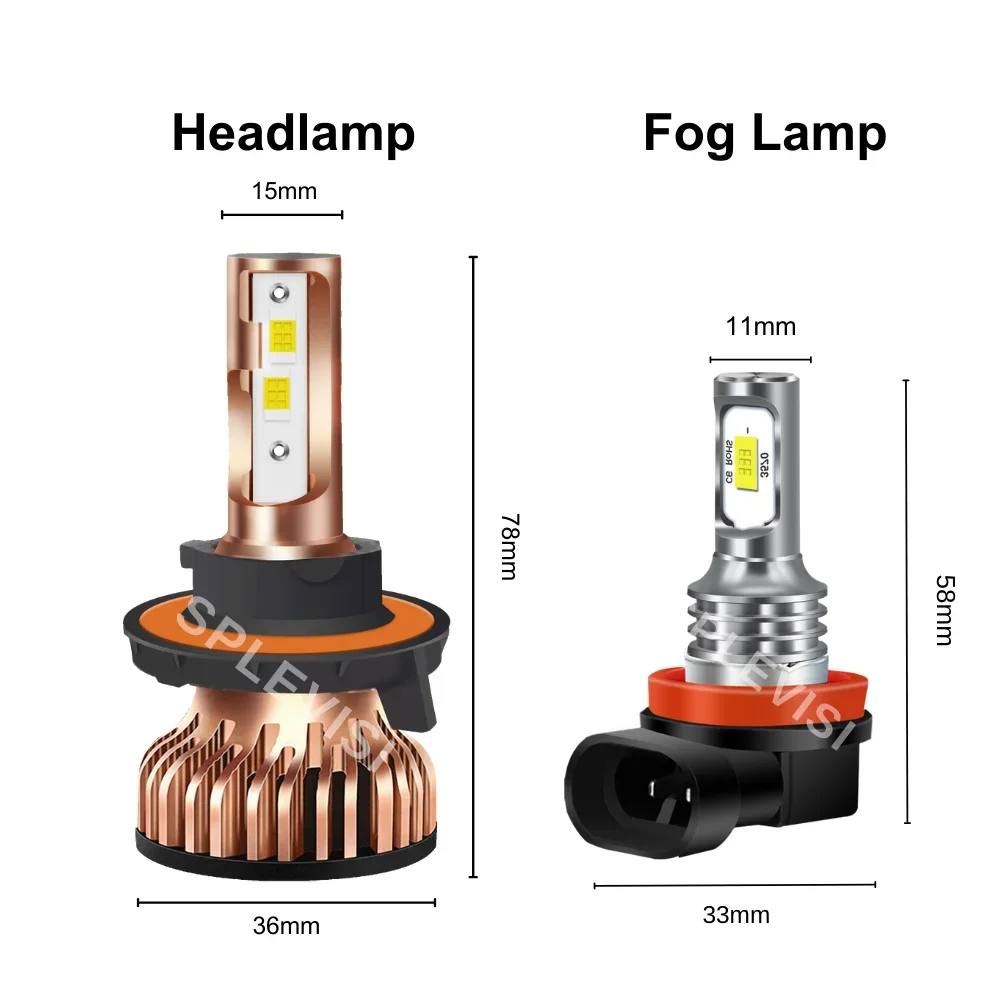 Super Brighter LED Headlight High Low Beam H13/9008 Foglight H11 Combo Set For Chevrolet Cruze 2011 2012 2013 2014 2015