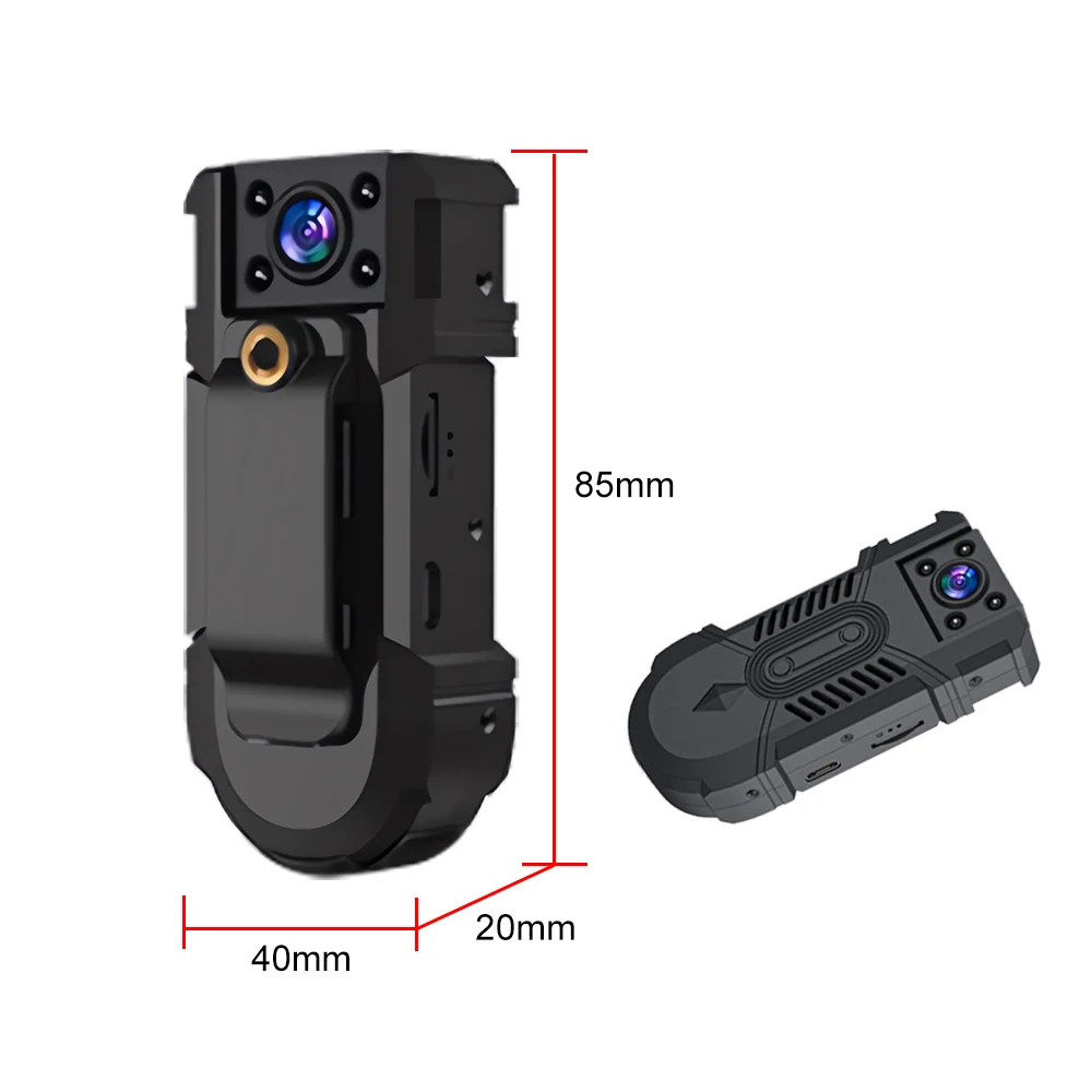 Body Cam Professionale 1080P - Telecamera Portatile Con Visione Notturna E Rotazione 180°
