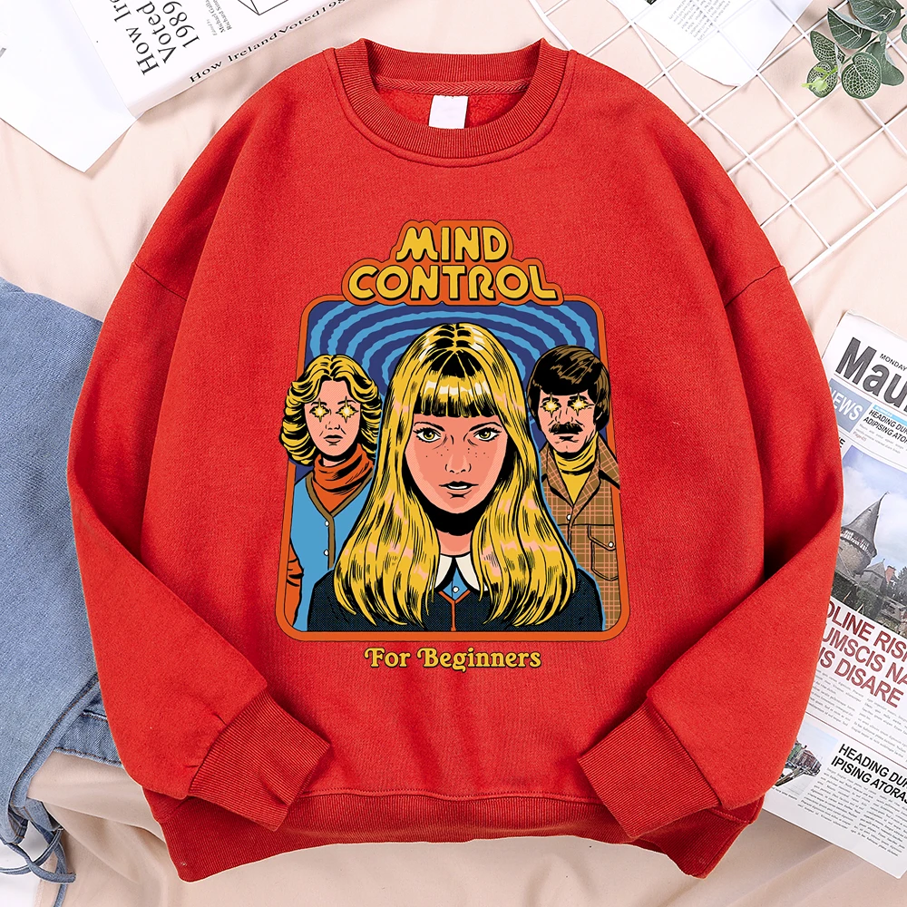 Mind Control For Beginners Comics Hoodie Men Women Hip Hop Sweatshirt Fleece Fleece Streetwear O-Neck Pullover Hoody Casual
