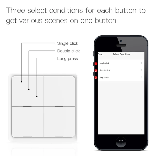 Smart automate the Tuya ZigBee wireless scene switch to control multiple Tuya smart devices in one touch.