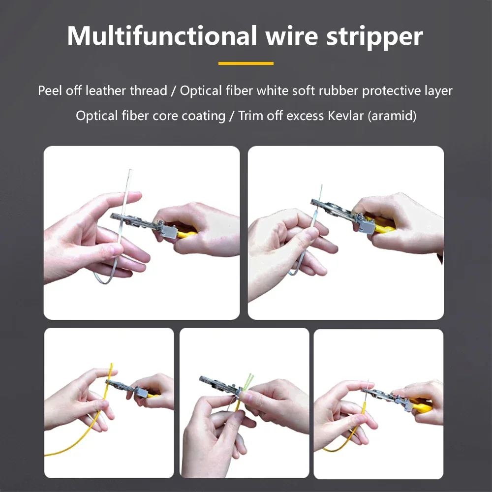 OPTFOCUS 4 IN 1 광섬유 스트리퍼 플라이어 FTTH 도구 광 케이블 스트리퍼 0.9mm 2.0mm 3.0mm 광섬유 도구