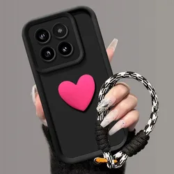 Coque de protection arrière avec strap en main en forme de cœur 3D