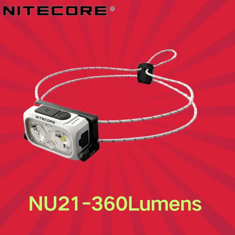 NITECORE NU21 Rechargeable Outdoor Headlamp 360Lumens Ultra Lightweight Headlight Built-in 500mAh Li-ion Battery