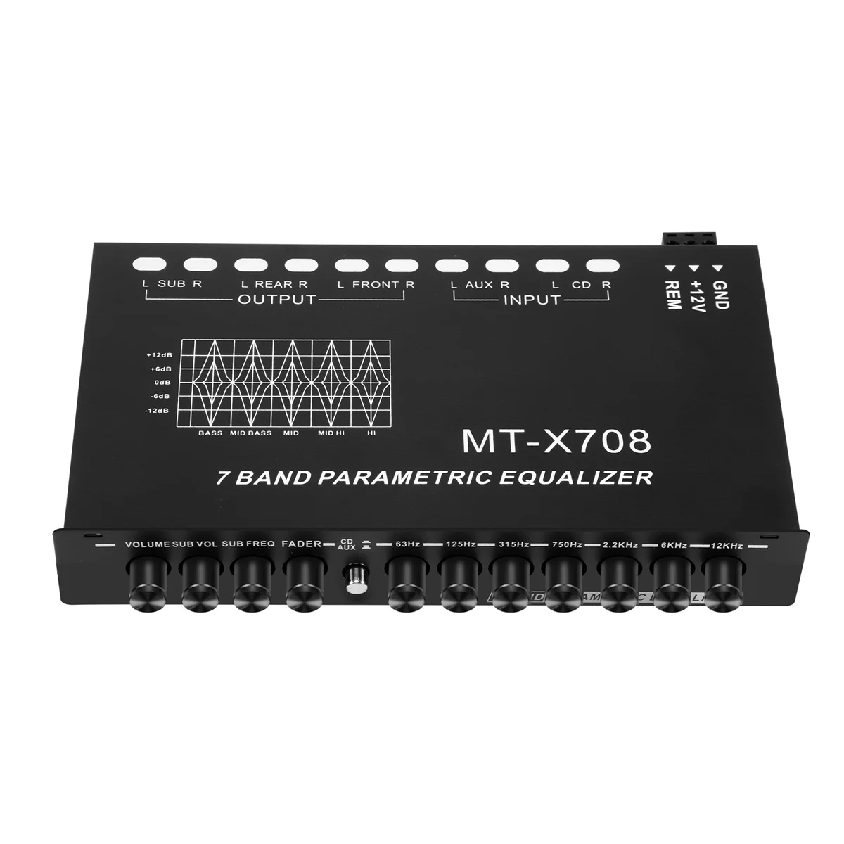 Equalizzatore Audio Per Auto A 7 Bande, Equalizzatore Grafico Per Amplificatore Per Auto Eq Regolabile A 7 Bande Con Interruttore Di Selezione Ingress