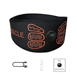EMS Abdominal Muscle Toner & Waist Training Belt - USB Rechargeable Fitness Massager (One Set)