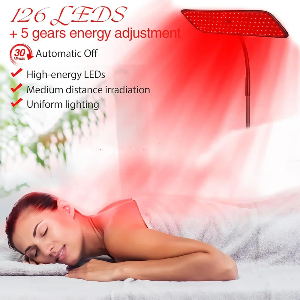 660nm + 850nm Red Light Therapy Floor Lamp – Adjustable LED Infrared Lamp for Pain Relief & Skin Rejuvenation
