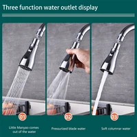 Rallonge de robinet de cuisine 3 en 1 universelle 360 °   Robinet de cuisine extractible rotatif, multi-mode, rehausseur de rinçage puissant, accessoires de cuisine 4