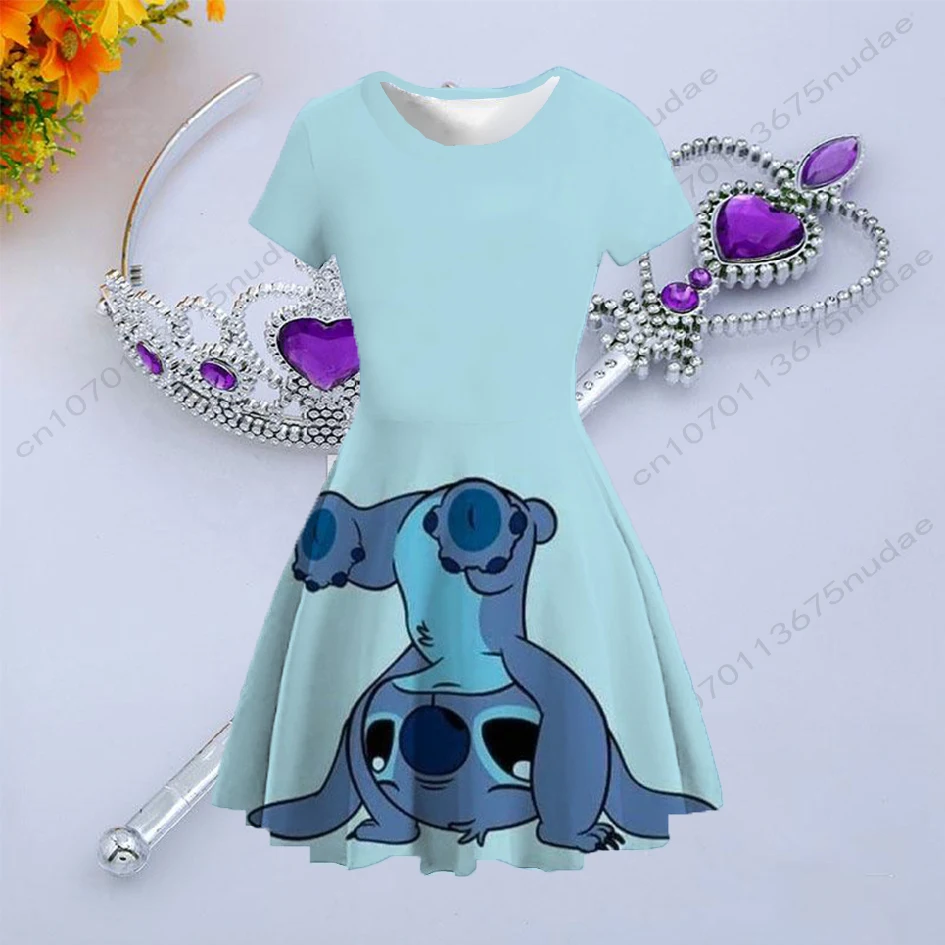Summer Stitch Dresses for Girls Vestidos Stich Dress Birthday Party  Clothing Disney Princess Costumes Children's Dress Presents - AliExpress