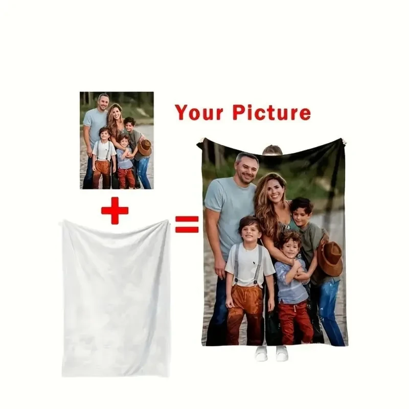 Custom Blanket Child size 75cmx100cm with Photo,Personalized Flannel Blanket for Children Birthday Mother Valentine's Day Gift 3