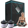 Home Double Steam Sauna, Full Body Hydrotherapy for 1 or 2 People, Two 4-liter Steamers, Two Folding Chairs, Portable Sauna Tent 1