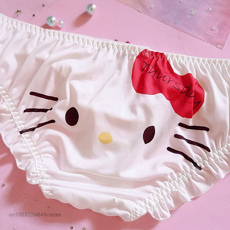 Sanrio Hello Kitty Panties Women Kawaii Ice Silk Seamless