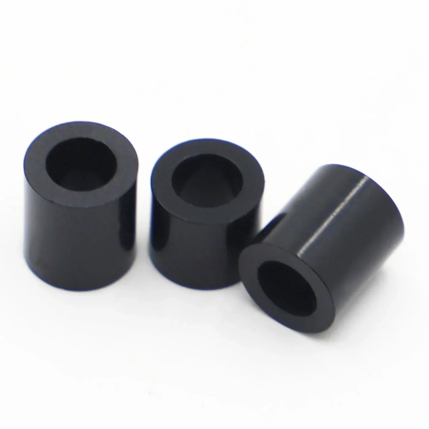 10-50pcs 검정색 ABS 나일론 원형 중공 비 스레드 컬럼 와셔 스탠드 오프 스페이서 M3 M4 M5 M6 M8