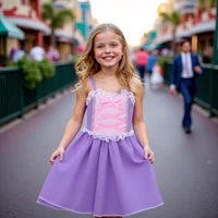 Robe d'été à lacets pour petites filles, tenue de princesse sans manches à bretelles, vêtements Cool et ventilés pour enfants de 1 à 10 ans 3